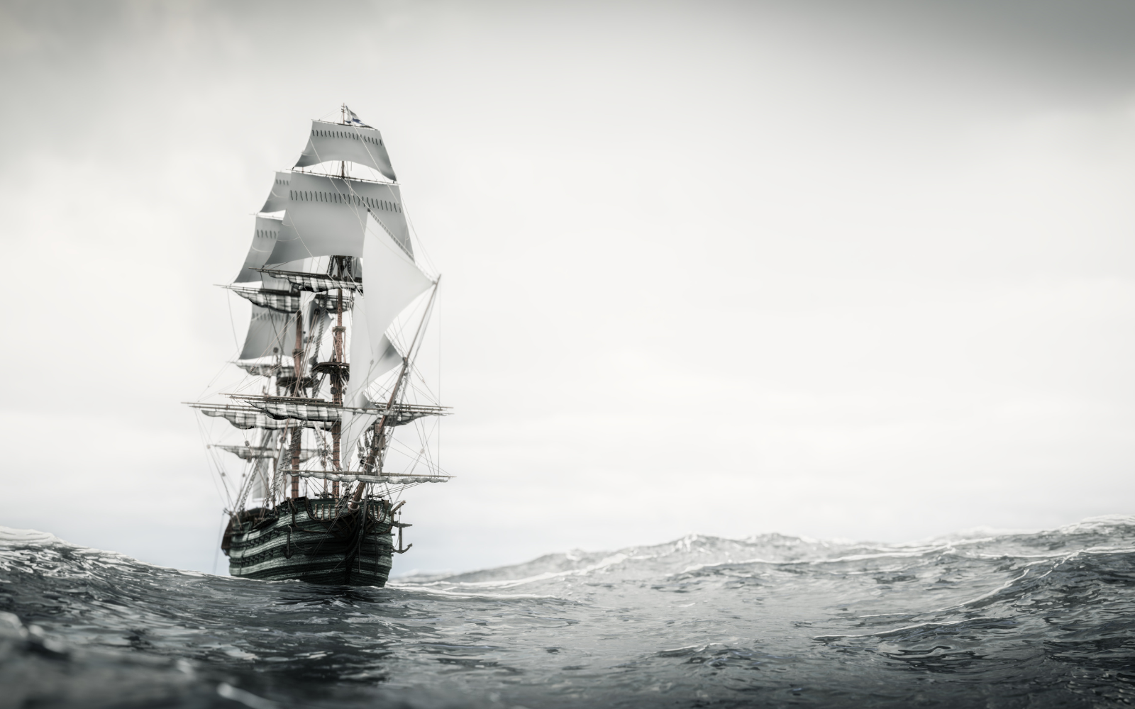 grand voilier ancien en navigation