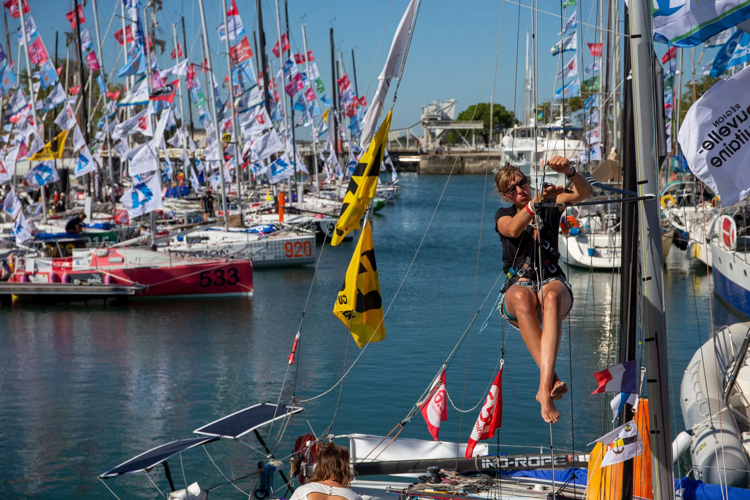 Marie-Amélie Lenaerts sur son bateau