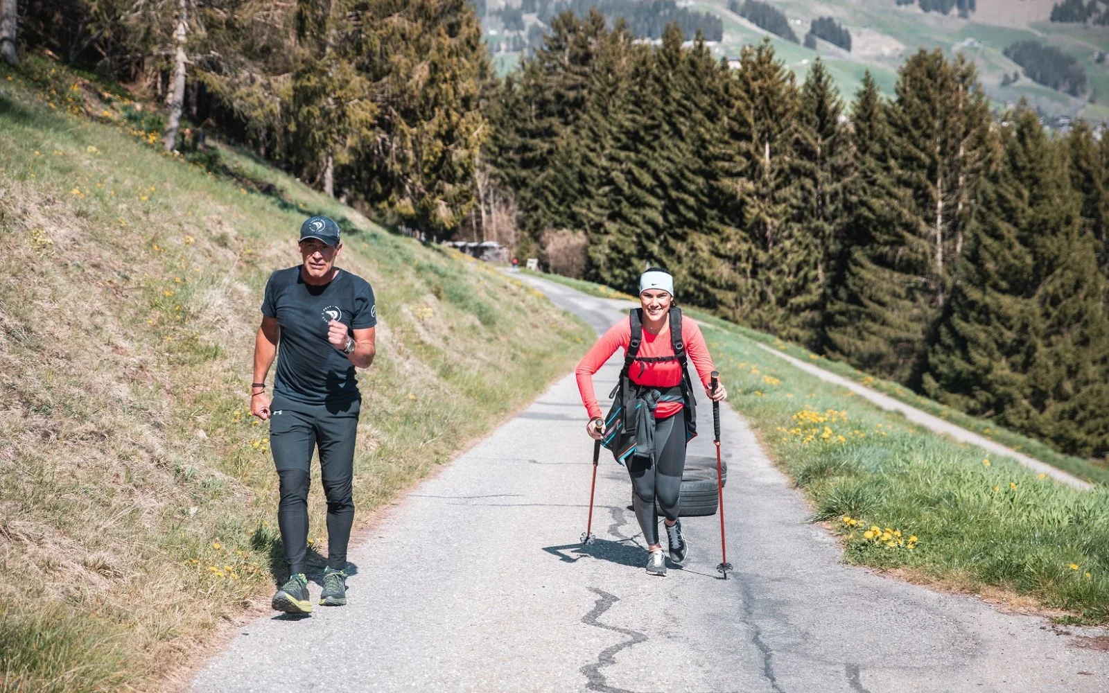 Annika Horn avec Mike Horn en plein entraînement pour les pôles