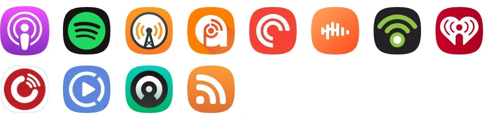 icônes plateformes de podcast